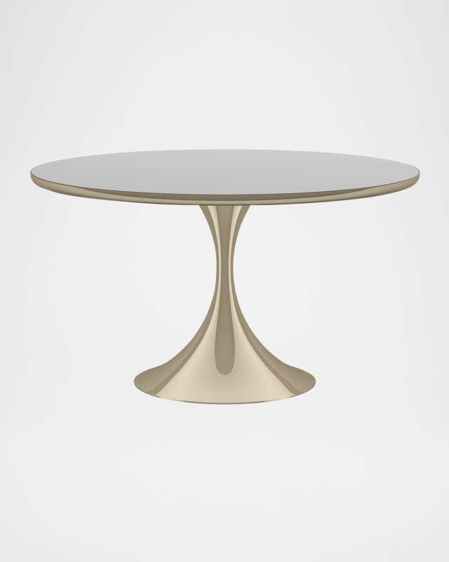 Semper 54" Round Dining Table, Whisper of Gold